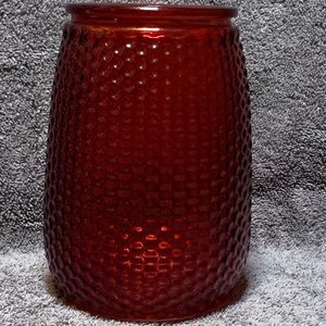 Red Glass Dimpled Vase